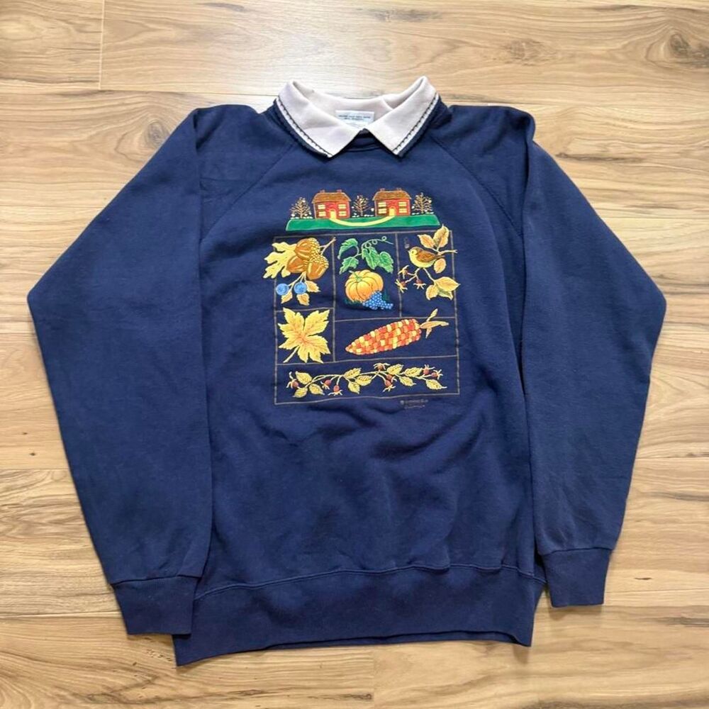 Vintage 90s Morning Sun Fall Harvest Crewneck Sweatshirt Size Large